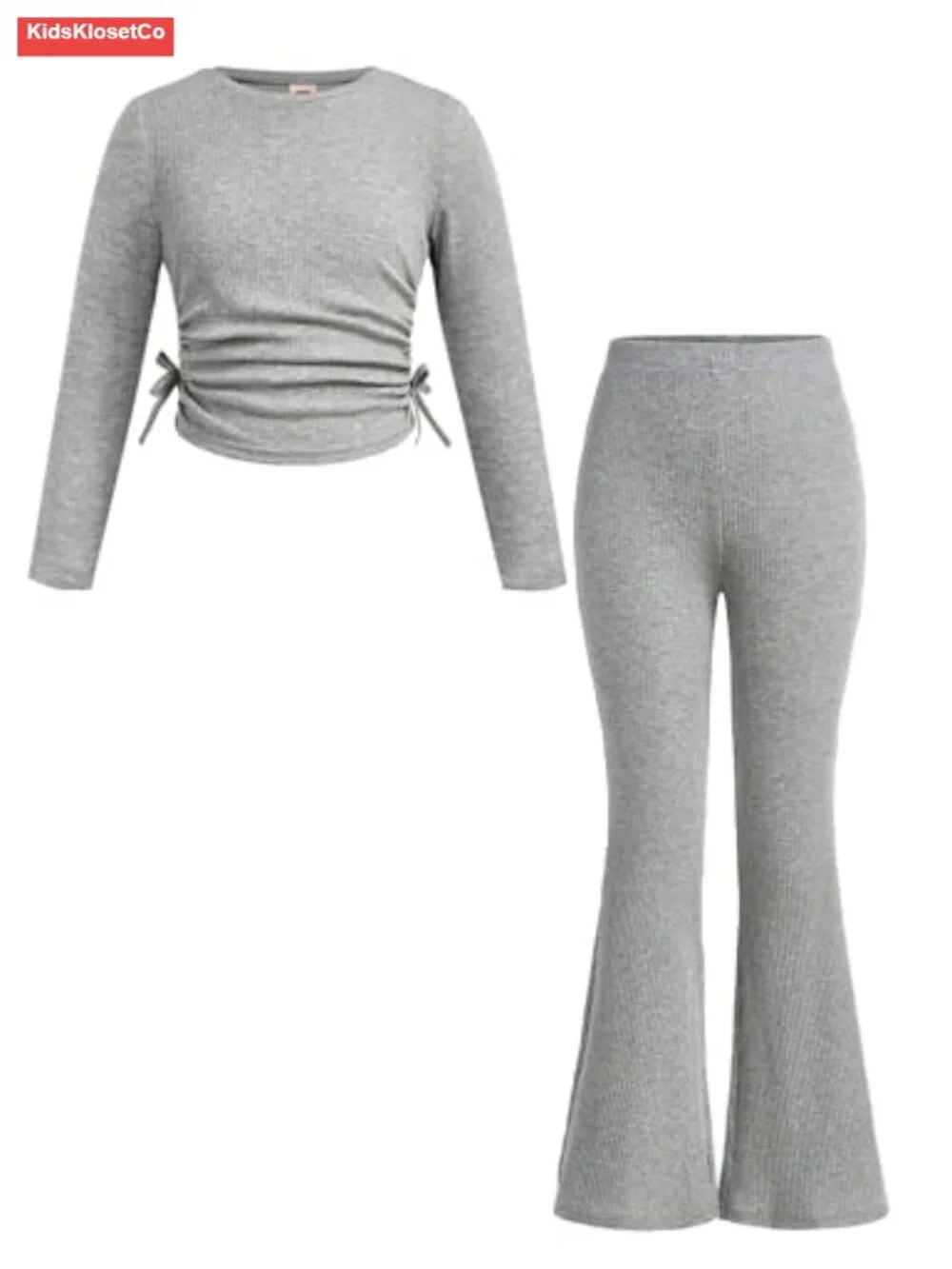Girls' 2-Piece Rayon Blend Set Long Sleeve Top & Flared Leggings